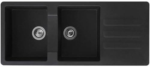 Liquida VG20BL 2.0 Bowl Composite Reversible Inset Large Black Kitchen Sink