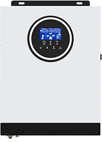 PMSUN - Invertitore solare ibrido da 3 KW 24 V D a 230 V AC, inverter sinusoidale puro indipendente dalla rete con caricatore solare MPPT da 80 A + caricatore AC, PV massimo 3000 W, 130 - 430 V DC