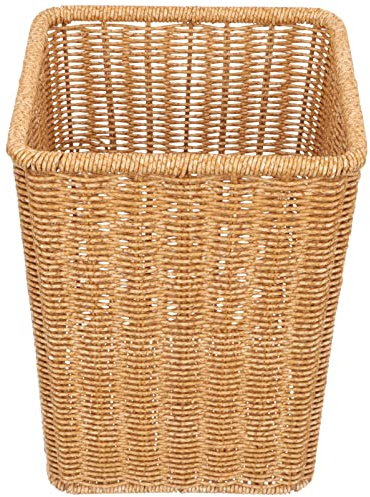 Alipis Pattumiera Intrecciata Cestino Per Rifiuti In Vimini Contenitore Per Immondizia Cestino Per Biancheria Quadrato In Rattan Cestino Per Giocattoli In Stoffa Organizzatore Di
