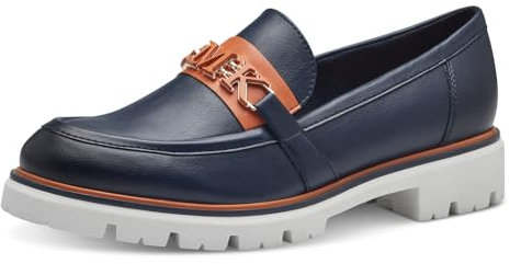 MARCO TOZZI by Guido Maria Kretschmer Damen Slipper mit Blockabsatz Elegant, Blau (Navy Comb), 40 EU