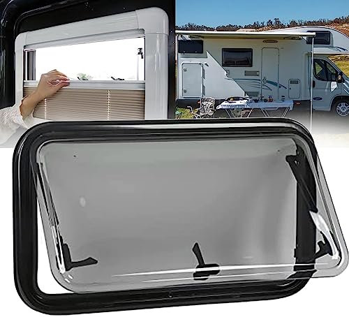 ELOMAS Ausstellfenster Camper,Wohnmobil-Fenster,Caravan Seitenfenster BelüFtung Fenster Mit Markise Und Screens,65° Extrapoliertes Ersetzen Fenster Mit Zweischichtiges Glas,900 * 450mm