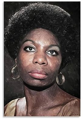 Nina Simone Poster, Sänger, Songwriter, Musiker, Leinwand-Poster, dekoratives Gemälde, Leinwand-Wandposter und Kunstdruck, modernes Familienschlafzimmer-Dekor-Poster, 20 x 30 cm