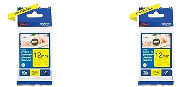 Brother TZE631S Thermodirektdrucktechnologie Schwarz/Gelb (Packung mit 2)