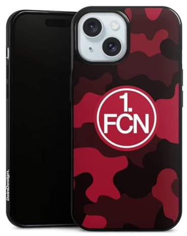 Slim Case extra dünn kompatibel mit Apple iPhone 15 Silikon Handyhülle schwarz Hülle 1. FC Nürnberg Logo 1. FCN