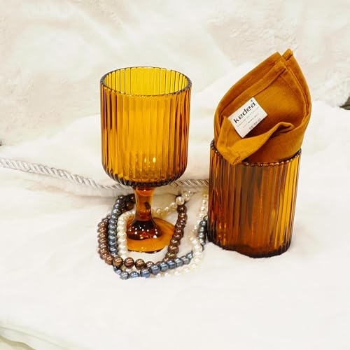 KEDEA Offerta 6 Bicchieri Acqua + 6 Calice Acqua Effetto Lucentezza, Lavabili In Lavastoviglie, Bicchieri Calici In Pasta Colore Multicolore Charleston Colore GIALLO AMBRA
