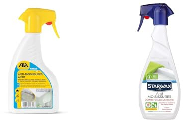 FILA Surface Care Solutions, NOMOLD, Anti-Moisissures Actif Adapté aux Surfaces Intérieures & STARWAX Anti-moisissures pour Joints et Salle de Bains - 500ml - Idéal pour Désinfecter