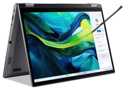 Acer Aspire Spin 14 (ASP14-52MTN-51V5) Convertible Notebook, 14 WUXGA IPS Touch-Display, Intel Core Ultra 5 115U, 16 GB RAM, 512 GB SSD, Intel Grafik, Windows 11, QWERTZ Tastatur, grau