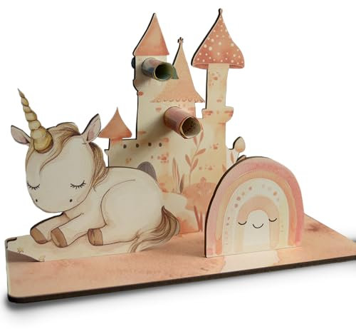 Einhorn Karte - Einhorn 3D-Holzkarte | Geldgeschenke, Einhorn Geschenke Für Mädchen, Rosa Einhorn Mit Regenbogen, Einhorn Karten, Glückwunschkarte Zum Kindergeburtstag