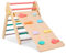 Fdlscpem Struttura da Arrampicata 2 in 1 per Bambini, Scala in Legno con Cuscino Accogliente, Giochi Pieghevoli, Palestra da Gioco Montessori per Interni