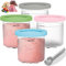 ALINK 4er-Set Ice Cream Pints Beche mit Deckel,Creami Behälter für die Ninja Creami Eismaschine,Tubs Zubehör für NC301 NC300 NC299AMZ-Serie,Eisportionierer enthalten