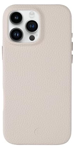 Luner - for iPhone 16 Pro Max Leather Case - Premium Vegan Leather Phone Case [Compatible with Magsafe] - Elegant, Style and Eco-Friendly - Cream