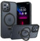 BENTIACC Phone Case for iPhone 13 pro max, with Invisible Stand, with Mag-Safe, Military Protection, [Translucent Matte] Anti-fingerprint iPhone 13 pro max Case (Black)