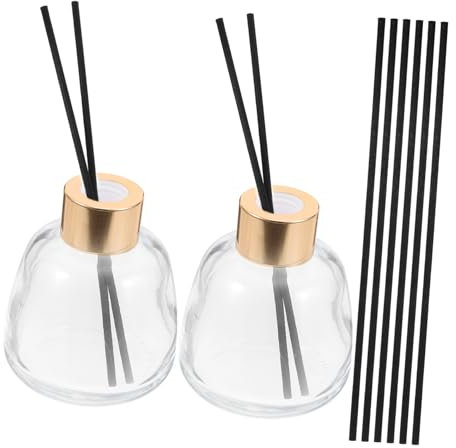 Cabilock 1juego Botellas De Vidrio para Aromaterapia con Varillas Difusoras De Frascos De Diseño Elegante y Moderno para Fragancias El Hogar