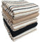 Olivia Rocco 5 Pack Striped Kitchen Tea Towels Cotton Super Absorbent Quick Drying Soft Ribbed Waffle Pot Towel, Natural
