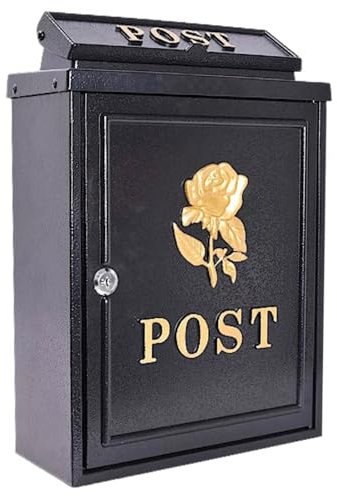 Wandmontierter Briefkasten für Den Außenbereich, Briefkästen mit Schlüsselschloss, aus Verzinktem Stahl, Einwurfkasten, Sammelboxen, 29 x 14 x 42 cm