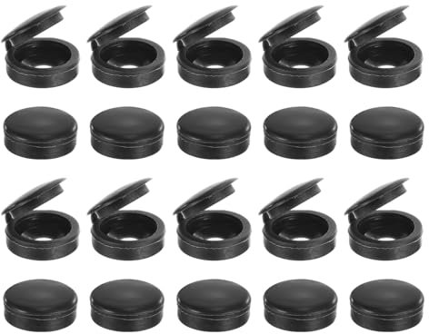 sourcing map 100Pcs Screw Caps, 4.5mm/0.18 ID Screw Snap Covers Washer Flip, PVC Hinged Screw Cover Caps for Covering Screw Heads(Black)