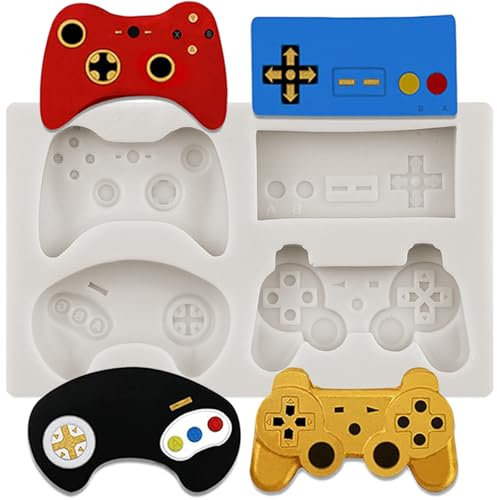 CANYANGMOLD Silikon-Formen für Videospiel-Controller, Formen für Cupcake-Topper, Fondant, Schokolade, Kuchendekoration, Polymerton