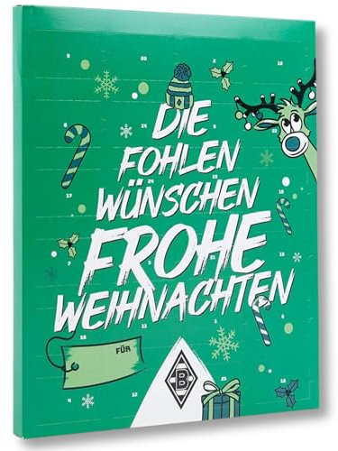 Borussia Mönchengladbach Adventskalender 2024 | Offizieller Fanartikel Fohlenshop | 24 Schokotaler Weihnachtskalender für Fans