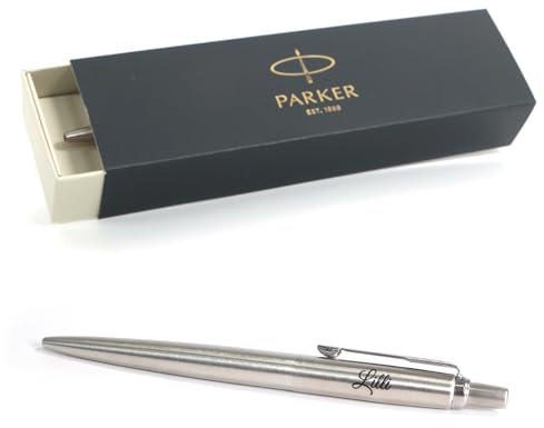 Personalised Parker Jotter Stainless Steel ballpoint pen + Gift Box | Custom Engraved - chrome trim