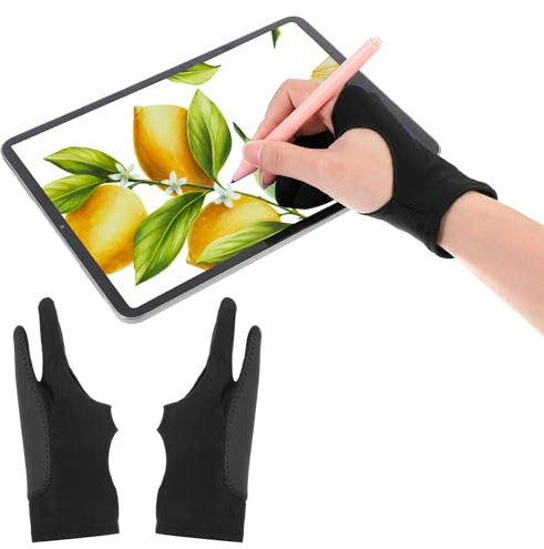 Qianyu Künstler Handschuh - Elastisch Digitale Zeichenhandschuh, Antifouling 2-Finger-Handschuh für Grafiktablett, Papierskizzieren und Bleistiftmalerei