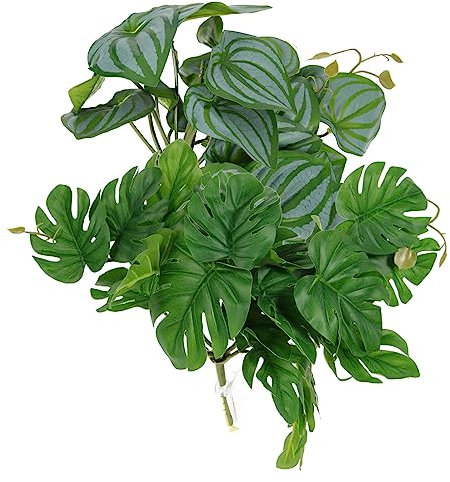 Milisten Lot De 5 Feuilles Artificielles pour Reptiles Décoration pour Aquarium 2 Pièces X 5