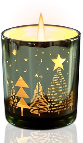 Windlicht Tischdeko Teelichthalter, Weihnachten Windlicht Glas Kerzenhalter, Kerzengläser Weihnachtsdeko Innen Tisch Kerzenglas Glaszylinder für Kerzen Windlicht Kerzenständer Weihnachten Deko (1, C)