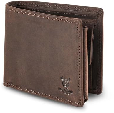 MATADOR Leder Geldbörse Herren Groß Viele Fächer – Portemonnaie Herren mit TüV Geprüftem RFID Schutz - Herrenportemonaie Leder Brieftasche - Großer Herren Geldbeutel Viele Fächer Dunkel Braun