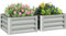 Outsunny Set of 2 Raised Garden Bed, Outdoor Planter Box with Galvanised Steel Frame for Growing Vegetables, Flowers and Herbs, 60 x 60 x 30.5 cm, Light Grey