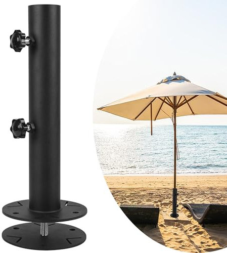 VANROUG Tube de support de parapluie universel en granit, base de tube de parasol en pierre pour l'extérieur, base de parasol robuste, ensemble de tubes de support de parapluie, support de tube de