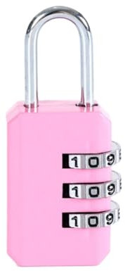 Vorhängeschloss mit 3-stelligem Zahlenschloss, Zinklegierung, zurücksetzbares Schließfachschloss für Fitnessstudio, Schule und Reisen, kompaktes und leichtes Sicherheitsschloss (Rosa)