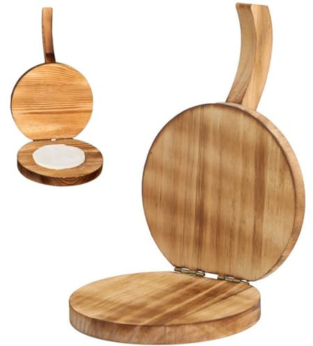 Prensa de tortilla de maíz de madera de 5.5 pulgadas, prensa de masa redonda que ahorra mano de obra con mango reutilizable para tortillas de harina de cocina