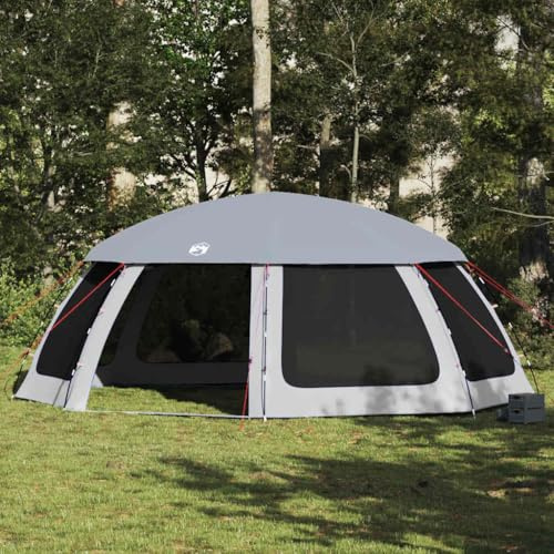 Emmtore Carpa para Piscina con Desmontables y Paredes Azul 690x690 cm Gris