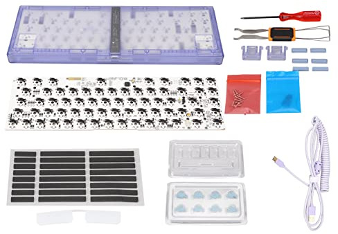 CHEOTIME DIY Mechanical Keyboard Kit, 67 Keys Wired Custom Gaming Keyboard, Switch Hot Swap, RGB Backlit, Support 5pin 3pin Switch, Gaming Keyboard (Purple)