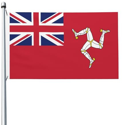 Flaggen 90X150cm, Zivilflagge der Isle of Man Polyester Dekoration Flagge Durable Fahne für Aktivitäten Drinnen Paraden