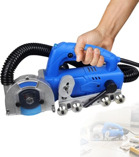 DzkZen Strumento Elettrico da 1200w per La Rimozione delle Fughe,Macchina per La Rimozione delle Fughe tra Le Piastrelle con 9000 Giri/Min,Puleggia Ausiliaria E profondità Regolabile StandardwithC