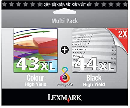 Lexmark 80D2966 – Pack 2 Ink Cartridges No. 43 X L + 44 X L