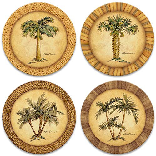 CoasterStone AS1990 saugfähig Untersetzer, 4–1/4-Zoll, Palmen, Set von 4