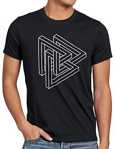 style3 Escher Dreieck Herren T-Shirt Sheldon, Größe:XXL;Farbe:Schwarz
