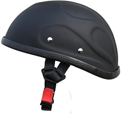 Chopperhelm Flame Flamme 3D Halbschale Schwarz matt Größe: M 57/58cm