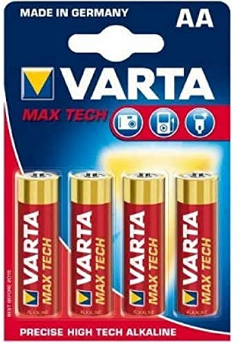 VARTA 11510406 - Longlife Max Power Alkaline Batterie AA / LR6 mit 1,5 Volt, 4 Stück, Kapazität 2900 mAh, Made in Germany, ideal für Fernbedienung Radio Wecker und Uhr