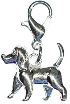 Miniblings Hund Charm Charms Hunde Jagdhund Silber - Handmade Modeschmuck I Kettenanhänger versilbert - Bettelanhänger Bettelarmband - Anhänger für Armband