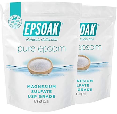 Epsoak Epsom Salt - 10 lbs. (Qty 2 x 5 lb. Bags) Magnesium Sulfate USP