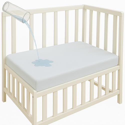 Dudu N Girlie Terry Cotton Waterproof Mini Cot Mattress Protector, 100x50cm - Silent & Breathable Space Saver Bed Cover, Snug Fit Anti-Allergy Shield