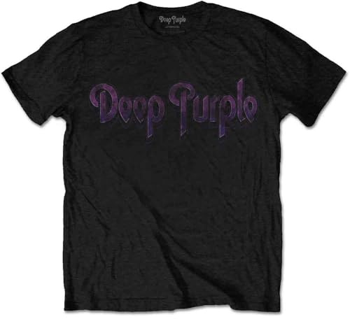 Deep Purple Unisex Tee: Vintage Logo (X-Large) Black