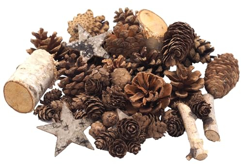 Unbekannt Zapfen Natur Sterne Weihnachten Deko Braun Holz Winter Tischdeko Basteln 300g