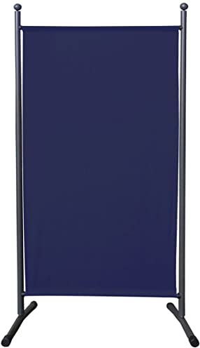 QUICK STAR Paravent 180 x 78 cm Stoff Raumteiler Klein Garten Stellwand Trennwand Balkon Sichtschutz Blau