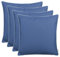 Brandsseller 4er Set Outdoor Kissen 45x45 cm – Wetterfeste Zierkissen mit Paspel – Wasserabweisende Gartenkissen & Dekokissen für draußen – Sofakissen für Balkon & Terrasse – Blau