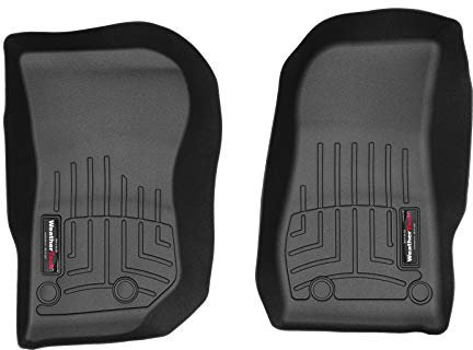 Passgenaue Fußmatten gummimatten passend für: Jeep Wrangler 3 Türen JK 2015-18|Schwarz|1. Reihe Weathertech FloorLiner