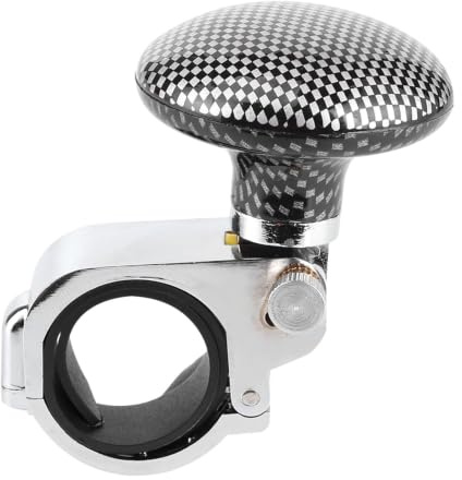 Keenso Auto Lenkradknopf, Universal Lenkrad Drehbare Servokugel Lenk für Lenkräder mit einem Durchmesser unter 32 mm (Karbonfaser)
