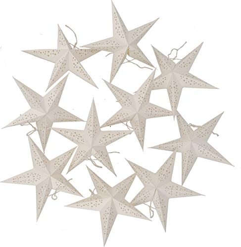 GURU SHOP 10 STK. Papier Ministern Für Lichterkette 20 cm, Faltbar - Weiß